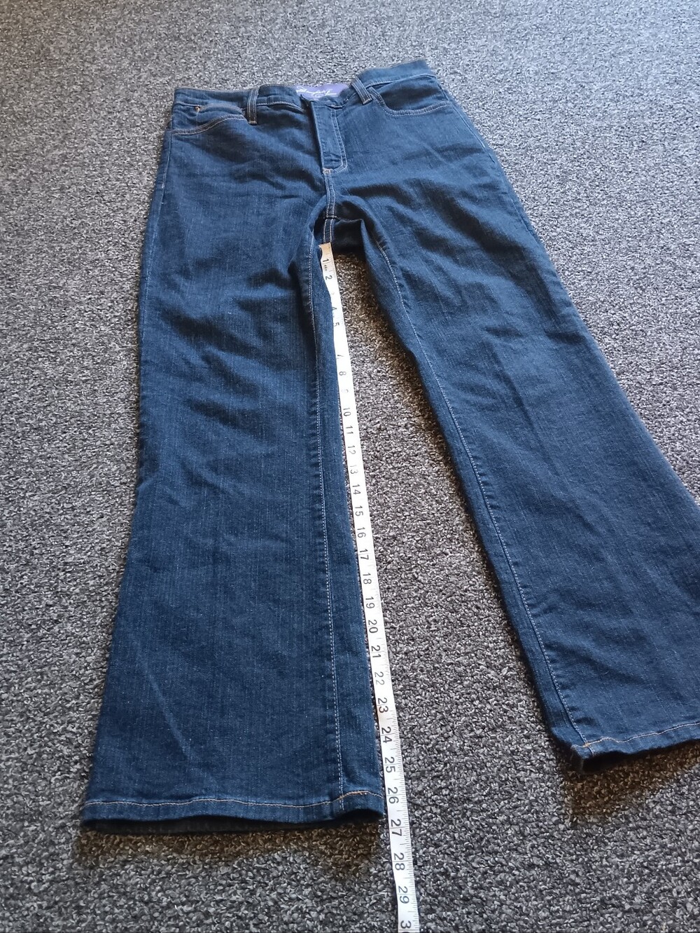 NYDJ Blue Studded Pocket Womens Jeans Size 6P, Bootcut Flare - Picture 9 of 14